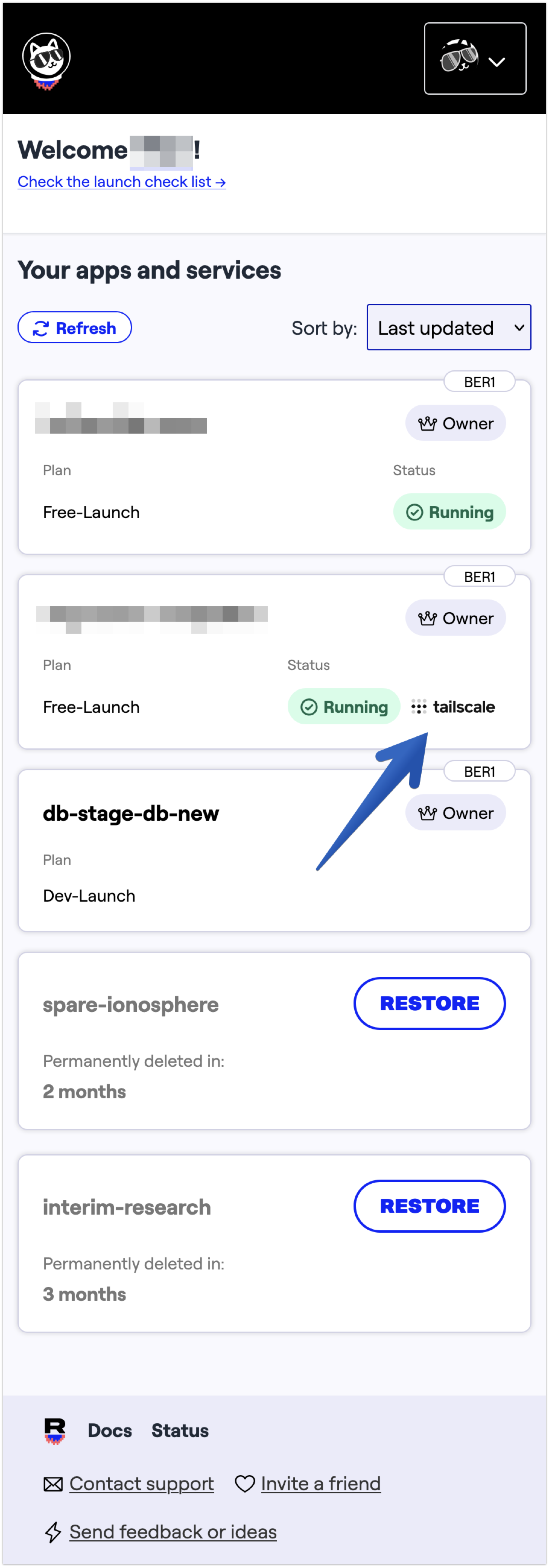 UI: Tailscale enabled application