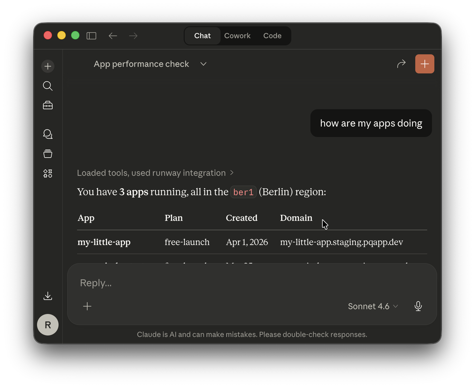 Works in Claude Desktop too